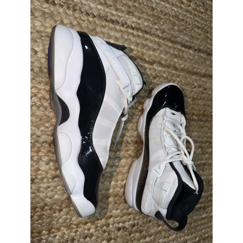 Jordan 6 Rings Concord White Black Mid Sneaker Shoes 322992-104 Mens Sz 9